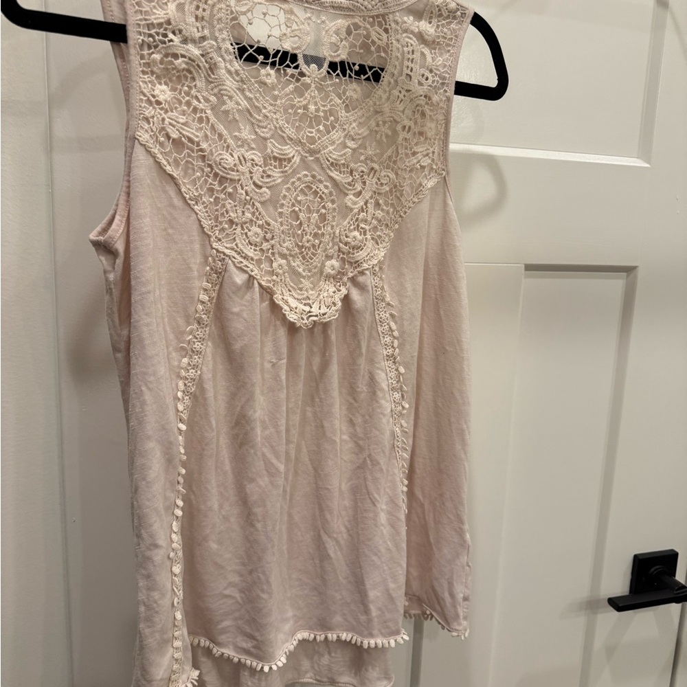 Lace Trim Sleeveless Boho Top